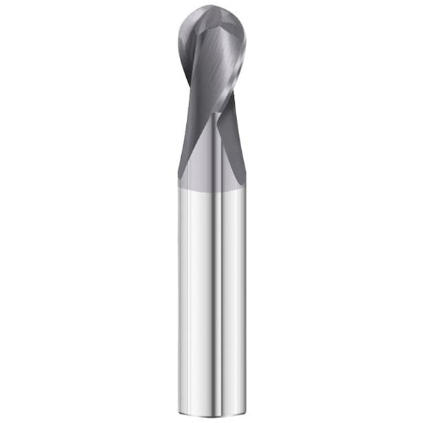 Fullerton Tool 2-Flute - 30 Degree Helix - 3215 GP End Mills, TIALN, RH Spiral, Ball, Stub, 3/8 32892 - main